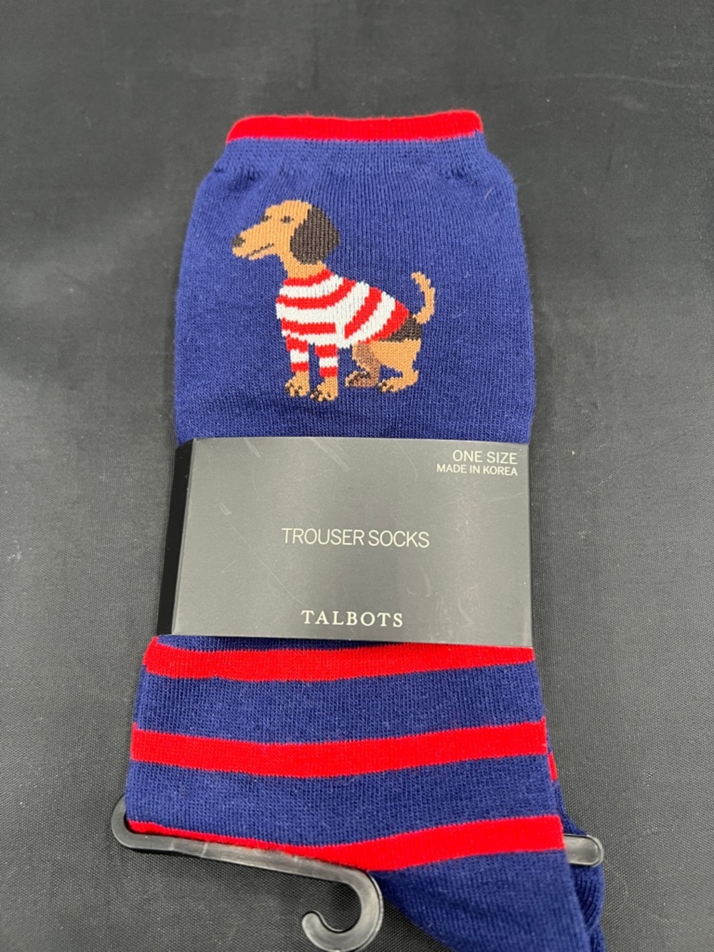 Talbots Navy, Red & Tan Dog Motif Trouser Socks